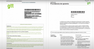 Documento de providencia de apremio